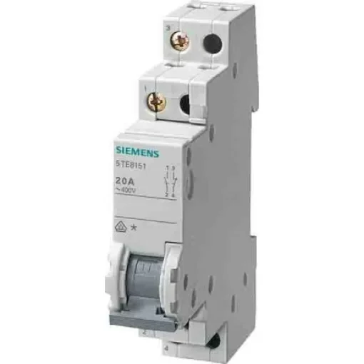 Siemens 1P Pole DIN Rail Isolator Switch - 20A Maximum Current - 5TE8162 product image