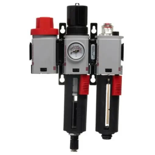 Norgren G 3/8 Filter Regulator Lubricator, Automatic Drain, 40µm Filtration Size Integrated Pressure Gauge - BL82-301G product image