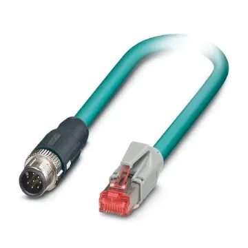 Phoenix ContactNBC, 5m Cat5, Blue M12 to Male RJ45 Male Shielded, Terminated PUR Sheath - 1407416 product image