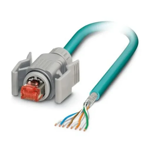 Phoenix ContactIP67, 5m Cat6, Blue RJ45 to Male Unterminated Shielded, Terminated - 1415298 product image