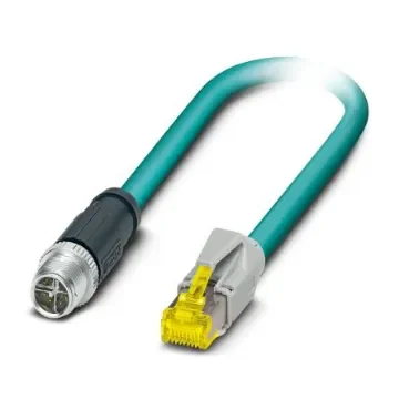 Phoenix ContactNBC, 500mm Cat6a, Blue M12 to Male RJ45 Male, Shielded Shielded, Terminated PUR Sheath - 1440591 product image