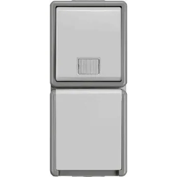 Siemens Grey 2 Gang Plug Socket, 16A, Indoor Use - 5TD4821 product image