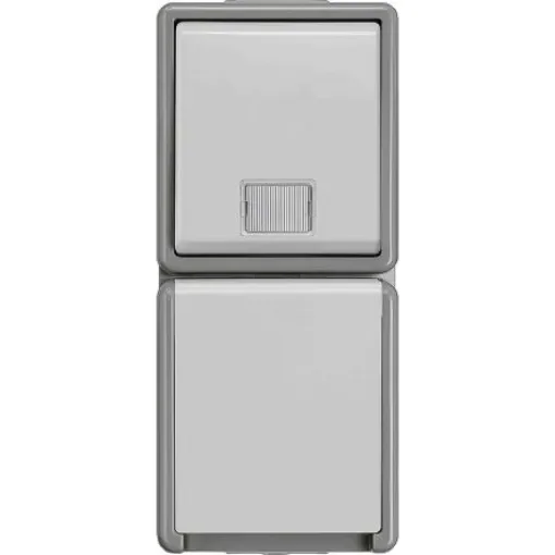 Siemens Grey 2 Gang Plug Socket, 16A, Indoor Use - 5TD4821 product image