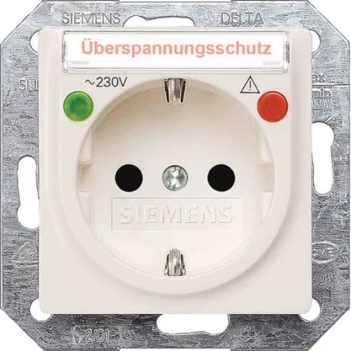 Siemens White 1 Gang Plug Socket, 16A, Indoor Use - 5UB1525 product image