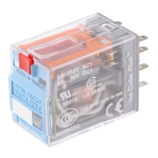 Releco Plug In Latching Power Relay, 230V ac Coil, 5A Switching Current, DPDT - C9R21N230A product image