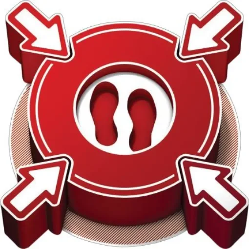 Brady Vinyl Social Distancing Social Distance Sign - 3D-COV-PIC912-RD product image