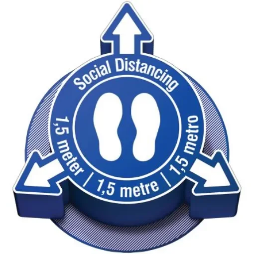 Brady Vinyl Social Distancing Social Distance Sign - 3D-COV-PIC912-1.5M-BL product image