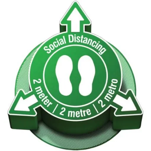 Brady Vinyl Social Distancing Social Distance Sign - 3D-COV-PIC912-2M-GN product image