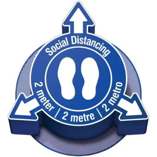 Brady Vinyl Social Distancing Social Distance Sign - 3D-COV-PIC912-2M-BL product image