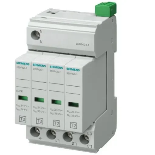 Siemens 1 Phase Surge Protector, 25kA, DIN Rail Mount - 5SD7424-1 product image