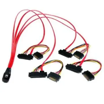 StarTech.com Male Internal Mini-SAS to Female; Male SATA Power x 4; SFF-8482 x 4;  Cable 500mm - SAS808782P50 product image