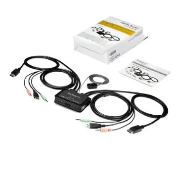 StarTech.com 2 Port USB DisplayPort KVM Switch, 3.5 mm Stereo 3840 x 2160 Maximum Resolution - SV211DPUA4K product image