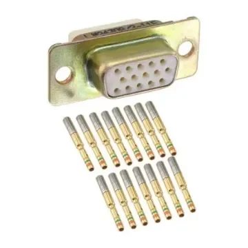 Amphenol India M24308 15 Way Panel Mount D-sub Connector Socket, 2.29mm Pitch, with 4-40 Screw Locks - M24308/2-11F product image