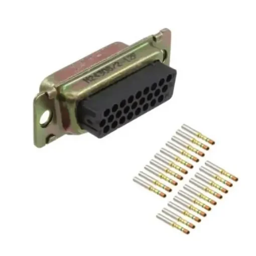 Amphenol India M24308 26 Way Panel Mount D-sub Connector Socket, 2.29mm Pitch, with 4-40 Screw Locks - M24308/2-12F product image