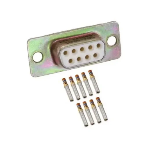 Amphenol India M24308 9 Way Panel Mount D-sub Connector Socket, 2.77mm Pitch, with 4-40 Screw Locks - M24308/2-1F product image