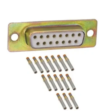 Amphenol India M24308 15 Way Panel Mount D-sub Connector Socket, 2.77mm Pitch, with 4-40 Screw Locks - M24308/2-2F product image
