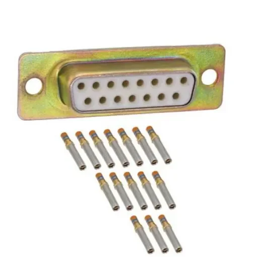 Amphenol India M24308 15 Way Panel Mount D-sub Connector Socket, 2.77mm Pitch, with 4-40 Screw Locks - M24308/2-2F product image