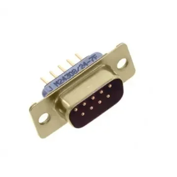 Amphenol India M24308 9 Way Panel Mount D-sub Connector Plug, 2.77mm Pitch, with 4-40 Screw Locks - M24308/24-7F product image