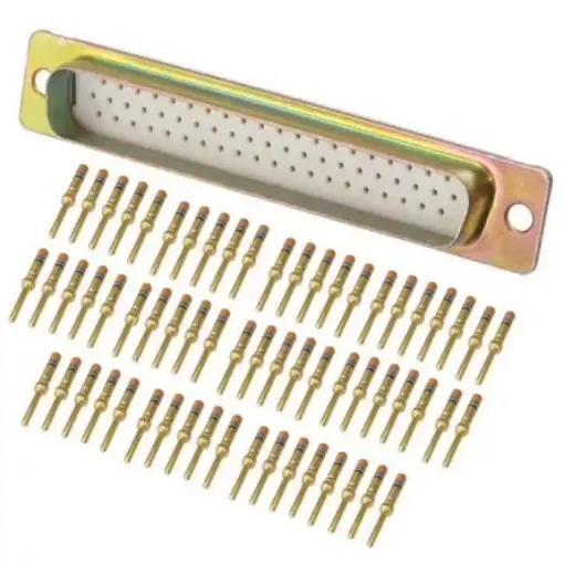 Amphenol India M24308 62 Way Panel Mount D-sub Connector Plug, 2.29mm Pitch, with 4-40 Screw Locks - M24308/4-14F product image