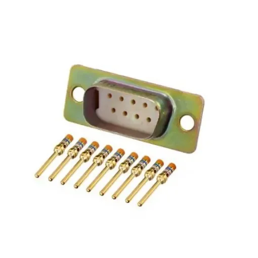 Amphenol India M24308 9 Way Panel Mount D-sub Connector Plug, 2.77mm Pitch, with 4-40 Screw Locks - M24308/4-1F product image