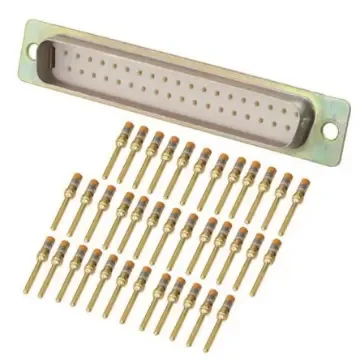 Amphenol India M24308 37 Way Panel Mount D-sub Connector Plug, 2.77mm Pitch, with 4-40 Screw Locks - M24308/4-4F product image
