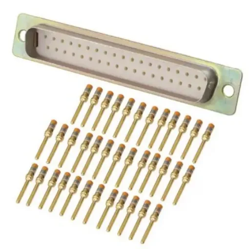 Amphenol India M24308 37 Way Panel Mount D-sub Connector Plug, 2.77mm Pitch, with 4-40 Screw Locks - M24308/4-4F product image