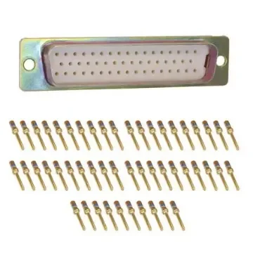 Amphenol India M24308 50 Way Panel Mount D-sub Connector Plug, 2.77mm Pitch, with 4-40 Screw Locks - M24308/4-5F product image
