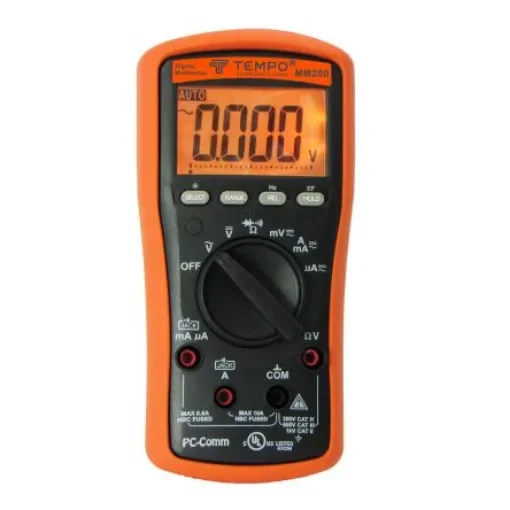 Tempo MM200 Handheld Digital Multimeter, 10A ac Max, 6mA dc Max, 1000V ac Max - 55500084 product image