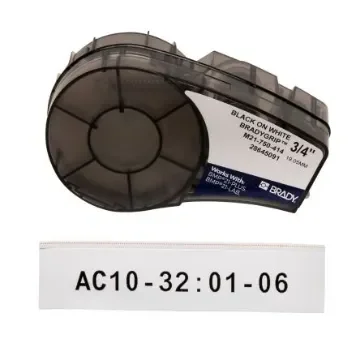 Brady B-414 Black on White Label Printer Tape, 3.048 m Length, 19.05 mm Width - M21-750-414 product image