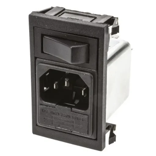 Bulgin 6A, 250 V ac Male Snap-In IEC Filter BZV01/A0620/01 product image