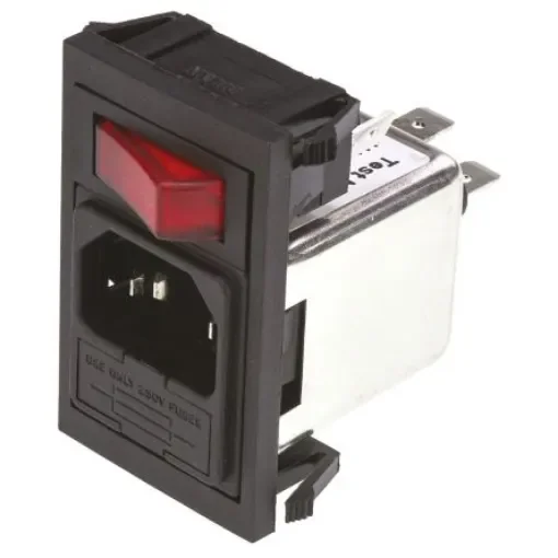 Bulgin 6A, 250 V ac Male Snap-In IEC Filter BZV01/A0620/02 1 Fuse product image