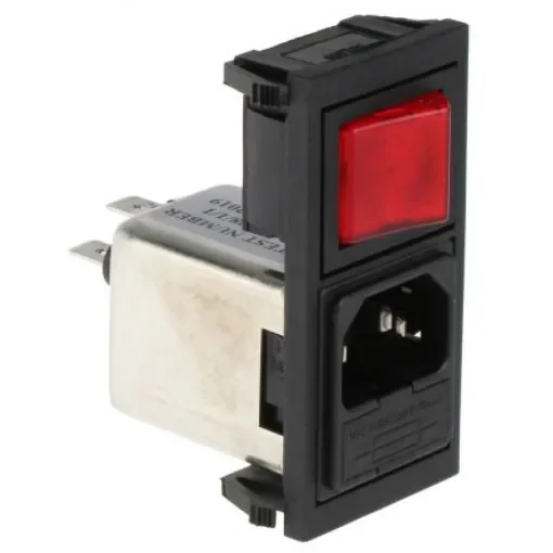 Bulgin 6A, 250 V ac Male Snap-In IEC Filter 1 Pole BZV01/A0620/11 1 Fuse product image