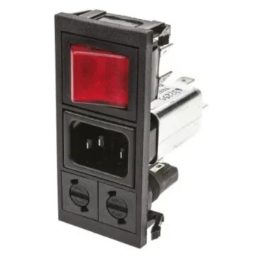Bulgin 10A, 250 V ac Male Snap-In IEC Filter 2 Pole BZV03/A0620/06 2 Fuse product image