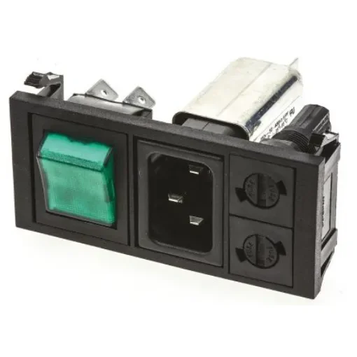 Bulgin 10A, 250 V ac Male Snap-In IEC Filter 2 Pole BZV03/A0620/09 2 Fuse product image