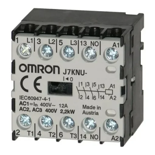 Omron Contactor, 230 V ac Coil, 3-Pole, 5 A, 2.2 kW, 1NC - J7KNU-05-01 230 product image