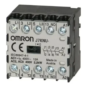 Omron Contactor, 110 V ac Coil, 4-Pole, 5 A, 2.2 kW, 4NO - J7KNU-05-4 110 product image