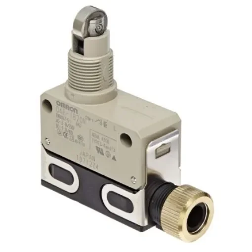 Omron D4E Series Roller Plunger Limit Switch, IP67, SPDT, Zinc Housing, 125V ac Max, 5A Max - D4E-1B20N product image