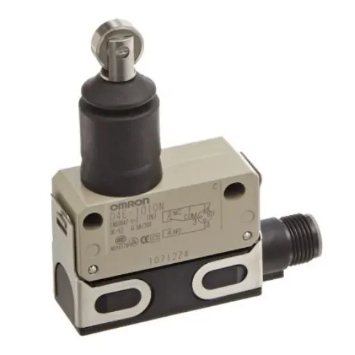 Omron Roller Plunger Limit Switch, IP67, SPDT, Zinc Housing, 1A Max - D4E-1D10N product image