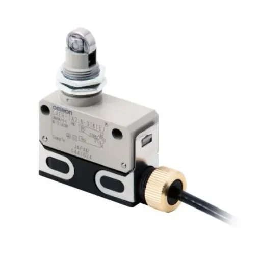 Omron Roller Plunger Limit Switch, IP67, SPDT, 1A Max - D4ER-1A21N product image