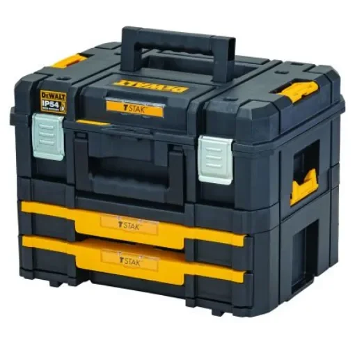 DeWALT TSTAK Combo Kit 2 drawers  Plastic Tool Box, 440 x 440 x 337mm - DWST83395-1 product image