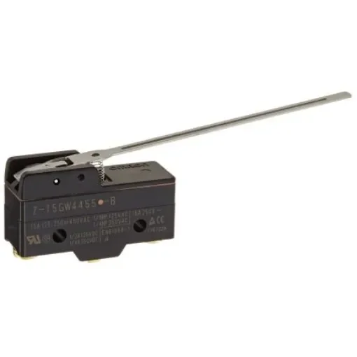 Omron Z Series Long Hinge Lever Limit Switch, IP62, SPDT, 500V ac Max, 15A Max - Z-15GW4455-B product image