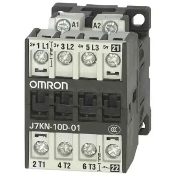 Omron Contactor, 110 VAC Coil, 3-Pole, 10 A, 4 kW, 1NC + 3NO - J7KN-10D-01 110 product image