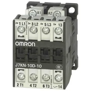 Omron Contactor, 110 VAC Coil, 3-Pole, 10 A, 4 kW, 1NC + 3NO - J7KN-10D-10 110 product image