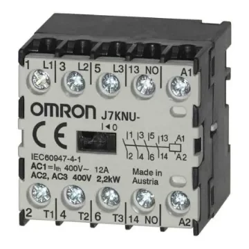 Omron Contactor, 180 VAC Coil, 4-Pole, 5 A, 2.2 kW, 4NO - J7KNU-05-4 180 product image