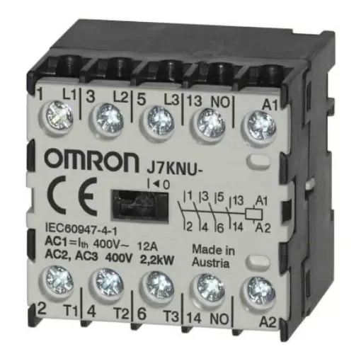 Omron Contactor, 180 VAC Coil, 4-Pole, 5 A, 2.2 kW, 4NO - J7KNU-05-4 180 product image