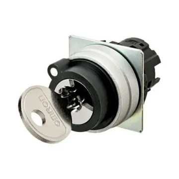 Omron A22NZ 2-position Key Switch Head, Manual Return, 22mm Cutout - A22NZ-2MM-01CA product image