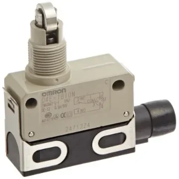 Omron Roller Plunger Limit Switch, NO/NC, IP67, SPDT, Zinc Housing, 125V ac ac Max, 1A Max - D4E-1B10N product image
