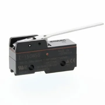 Omron Hinge Lever Limit Switch, NO/NC, IP00, SPDT, 250V ac ac Max, 15A Max - Z-15GW55 product image