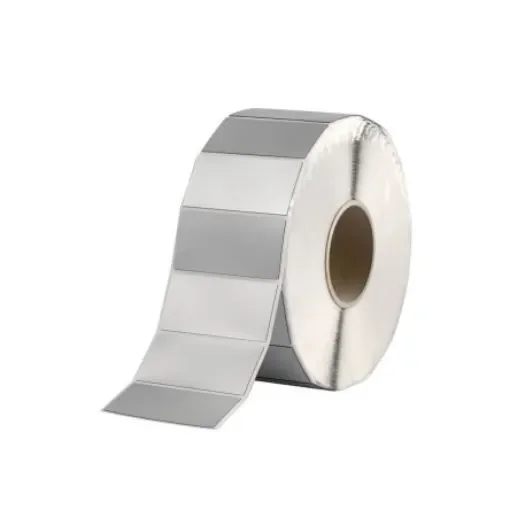HellermannTyton Helatag 1221 Silver Label Roll, 100mm Width, 70mm Height, 250 Qty - 596-00586 TAG100-70TDK1-1221-SR product image