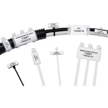 HellermannTyton Helatag 892 White Cable Labels, 26mm Width, 21mm Height, 2500 Qty - 596-12257 TAG26-21TD2-892-WH-892-WH product image